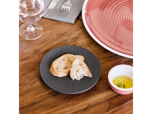Villeroy & Boch Manufacture Rock, Brød- og smørfat, Rund, Porselen, Svart, Manufacture Rock, 15,5 cm
