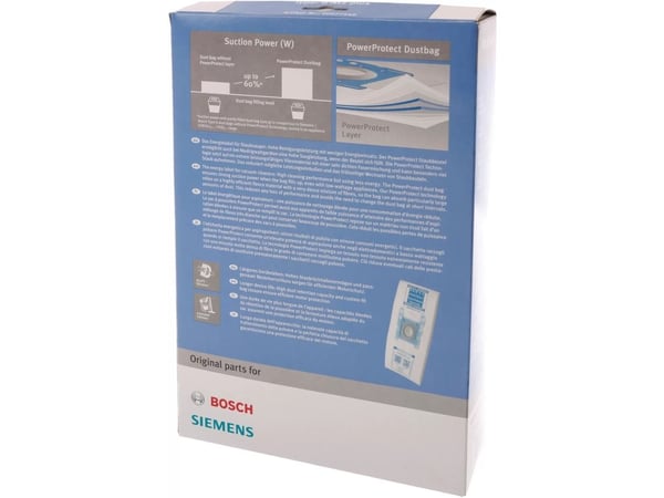 Bosch 4242003701973, Sylindervakuum, Støv pose, Hvit, 0,4 l, Bosch/Siemens, Boks