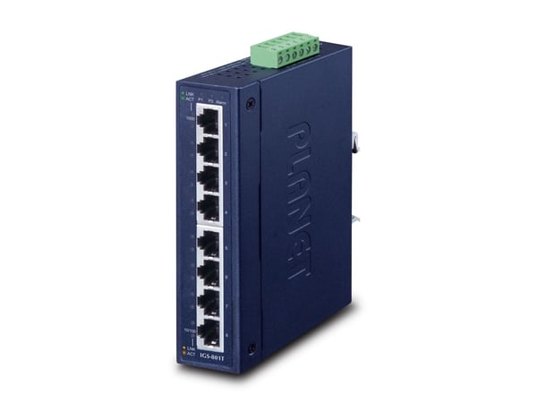 PLANET IGS-801T - Switch - 8 x 10/100/1000 - DIN-skinnemonterbar