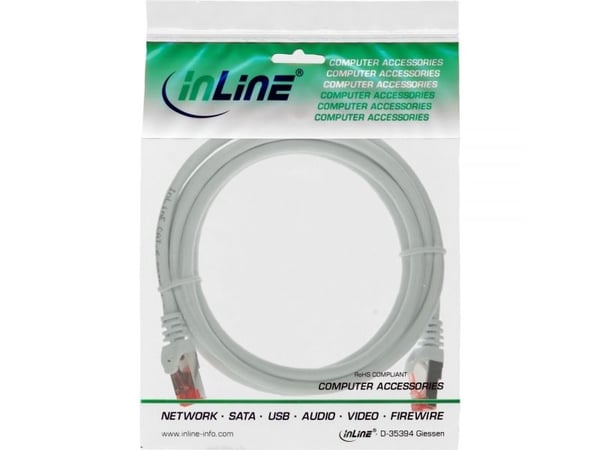 InLine 4043718120482, 3 m, Cat6, S/FTP (S-STP), RJ-45, RJ-45, Hvit