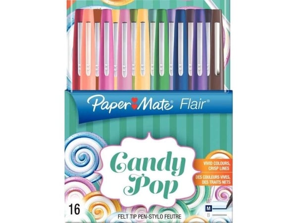 PAPER MATE kuitukärkikynät Flair CandyPop 16-pack lompakko
