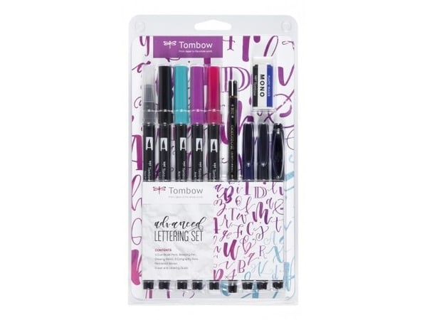Tombow LS-ADV, Ohut/medium, Musta, Sininen, Punainen, Violetti, Pyöreä kärki ja sivellinkärki, Monivärinen, Pyöreä, Polypropeeni (PP)