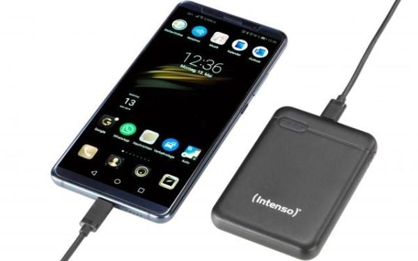 Intenso XS10000 - Strømbank - 10000 mAh - 3.1 A - 2 utgangskontakter (USB, USB-C) - svart