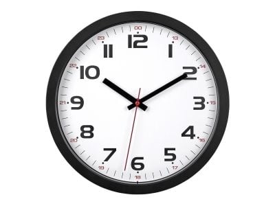 TFA-Dostmann Wanduhr, Vegg, Kvartsklokke, Rund, Sort, Plast, Glass