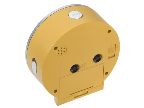 TFA-Dostmann 60.010670, Quartz vekkerklokke, Rund, Sølv, Hvit, Gult, Plast, Analog, Batteri