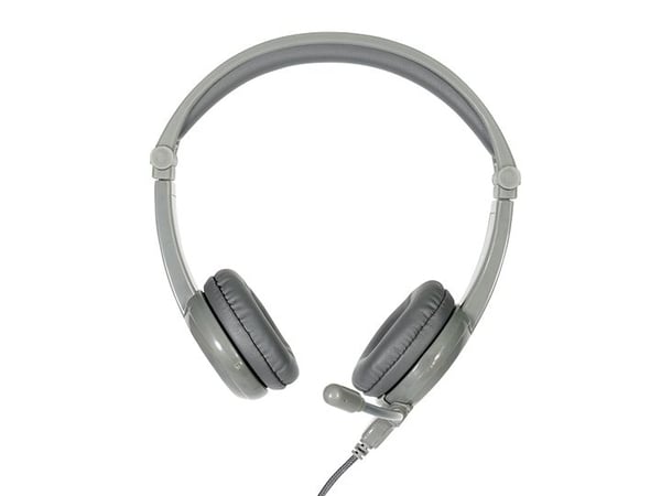 Onanoff BuddyPhones Galaxy - Hodetelefoner med mikrofon - on-ear - kablet - 3,5 mm jakk - grå