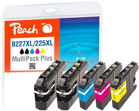 Peach Multi Pack Plus - 5-pack - svart, gul, cyan, magenta - kompatibel - blekkpatron (alternativ for: Brother LC-225XLC, Brother LC-225XLM, Brothe...