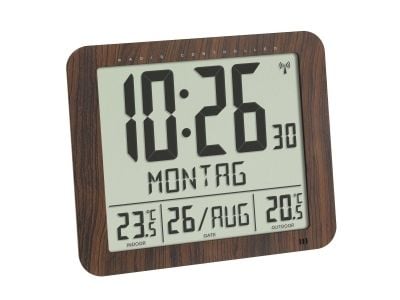 TFA-Dostmann 60.4518.08, Digital vekkerklokke, Rektangel, Tre, Plast, -20 - 50 °C, F, °C
