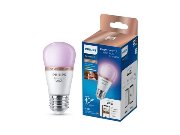 Philips Pære 4,9 W (tilsvarer 40 W) P45 E27, Wi-Fi/Bluetooth, Wi-Fi 4 (802.11n), 802.11b, 802.11g, LED, E27, P45, Multi