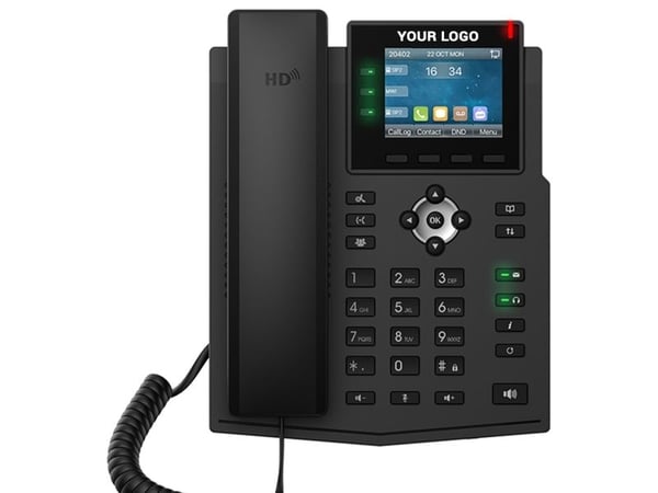 Fanvil X3U, IP-telefon, Svart, Kablet håndsett, Bord/Vegg, In-band, Utenfor båndet, SIP-info, 6 linjer