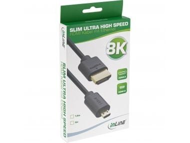 InLine 17933D5, 2 m, HDMI Type A (Standard), HDMI Type D (Micro), 3D, 48 Gbit/sek., Lajittelu