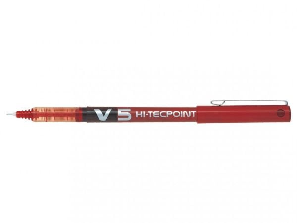 Pilot Hi-Tecpoint V5 - Rollerball-pen - rød - 0.5 mm - ekstrafin - (12 stk.)