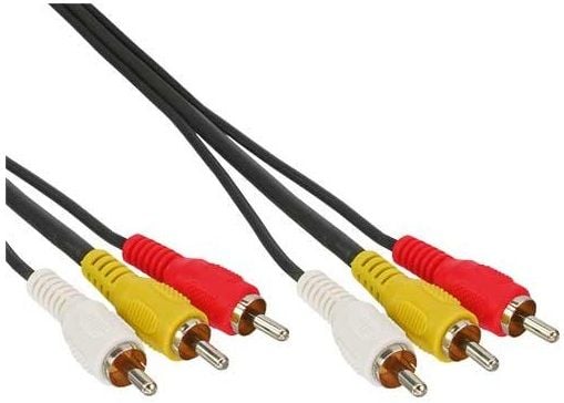 InLine 89605, 5 m, 3 x RCA, musta, nikkeli, 24/28, uros/naaras