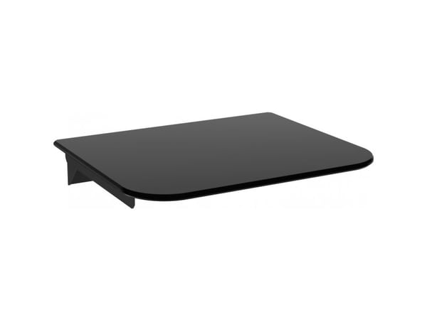 TECHly - Hylle - for lyd/video-komponenter - stål, herdet glass - svart - veggmonterbar