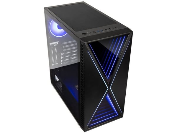 Kolink Void X, Midi Tower, PC, Sort, ATX, EATX, Micro ATX, Mini-ITX, Plast, Stål, Herdet glass, Spilling