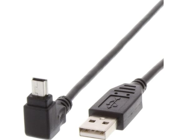 Techly ICOC-MUSB-AA-018ANG, 1,8 m, USB A, Mini-USB B, USB 2.0, 480 Mbit/s, Sort