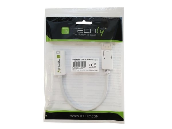 Techly 0.15m DisplayPort 1.2 - HDMI M/F, 0,15 m, DisplayPort, HDMI, Hankjønn, Hunkjønn, 4096 x 2160, 1920 x 1080 (HD 1080)
