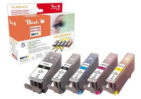 Peach 319681, Foto sort, Fargestoffbasert blekk, 23 ml, 52 ml, 5 stykker, Multipakke