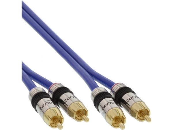 InLine 4043718018208, 2 x RCA, Hankjønn, 2 x RCA, Hankjønn, 10 m, Blå