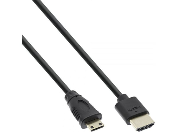 InLine 4043718210862, 0,5 m, HDMI Type C (Mini), HDMI Type A (Standard), 3D, Svart