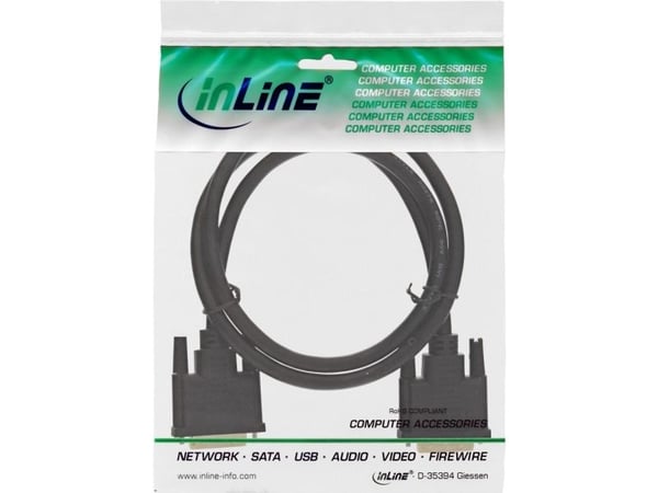 InLine 17772P, 2 m, DVI-D, DVI-D, musta, kultainen, 10,2 Gbit/s.