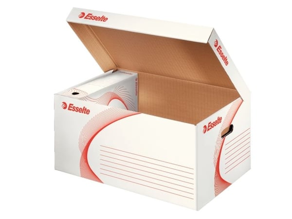 Esselte kuljetuslaatikko FSC® "L" päältä auki, Pahvi, Punainen, Valkoinen, Vaakataso, FSC, 790 g, 365 x 550 x 255 mm