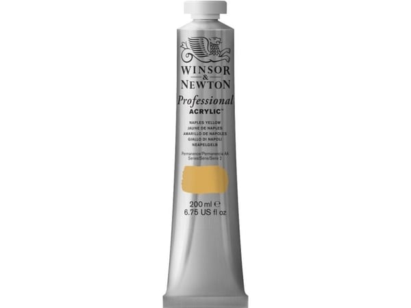 Winsor & Newton Professional Acrylic, 200 ml, Gult, Rør