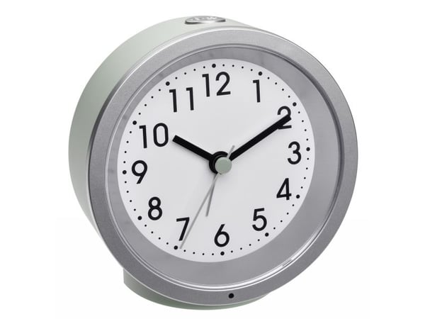 TFA-Dostmann 60.010669, Quartz vekkerklokke, Rund, Mynte, Sølv, Plast, Analog, Batteri