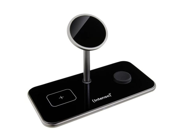 Intenso MB13 - Trådløst ladestativ - 3-i-1, magnetisk + AC-strømadapter - 15 watt - svart