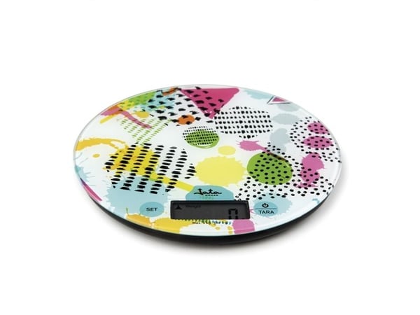 JATA HBAL7240, Elektronisk kjøkkenvekt, 5 kg, 1 g, Flerfarget, Glass, Benkeplate
