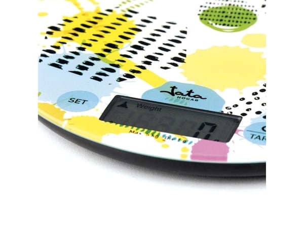 JATA HBAL7240, Elektronisk kjøkkenvekt, 5 kg, 1 g, Flerfarget, Glass, Benkeplate