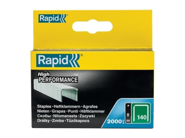 Rapid 11908131, Niittipakkaus, 8 mm, 2000 niitit, Kiinnitys, Galvanoitu metalli, Hopea