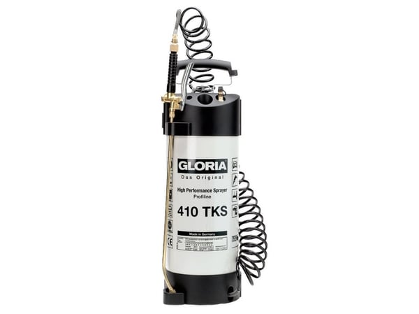 GLORIA 410 TKS Profiline, Håndbasert sprøytepistol, 10 l, 13,7 l, Sort, Hvit, Rustfritt stål, Messing