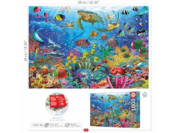 Educa puslespill 1000 stk. Tropical Fantasy Turtles