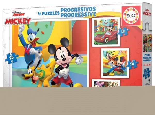 Educa 12-16-20-25 Progressive Mickey & Friends