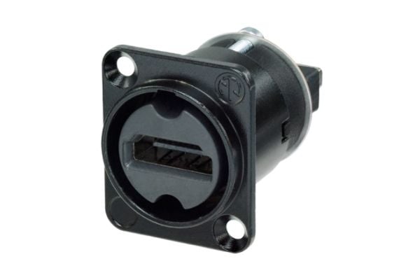 Neutrik NAHDMI-W-B, HDMI 1.4, Musta, Messinki, Kromi, Polybutyleenitereftalaatti (PBT), Sinkittyä terästä, IP65, UL 94 V-0, 31 mm