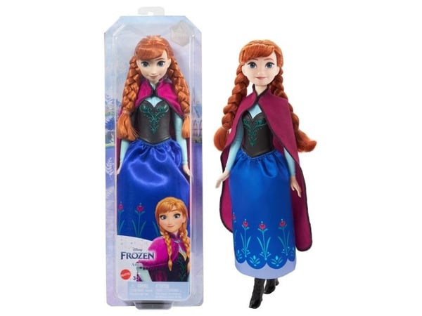Mattel Disneyn Frozen Anna -nukke ja asusteita, elokuvan innoittama lelu, Muotinukke, Naaras, 3 vuosi/vuosia, Tyttö, 292,1 mm, 100 g