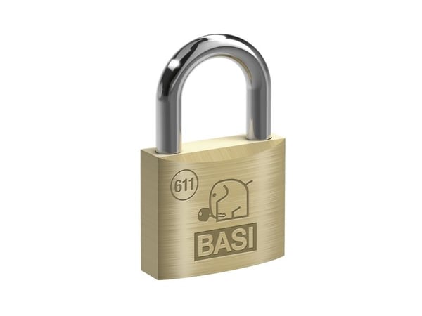 BASI 6110-4000, Tradisjonell, Nøkkellås, Bruk bare én nøkkel, Messing, Sølv, Messing, Herdet stål