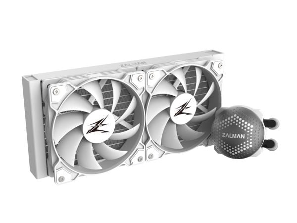 Zalman ALPHA28 White CPU Liquid Cooler 280mm Radiator 2 x 140 mm Fan ARGB pump Dual, Væskekjølesett, 14 cm, Hvit