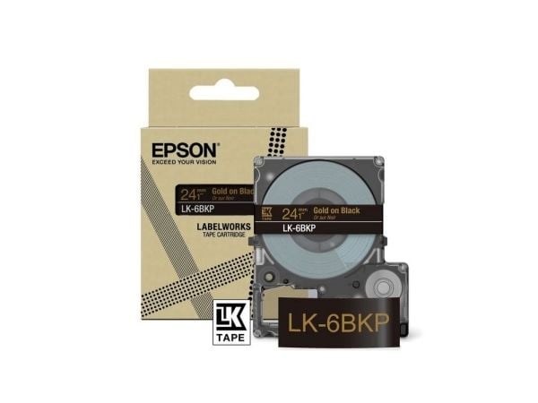 Epson LabelWorks LK-6BKP - Metallic - Schwarz/Gold - Rolle (2,4 cm) ( C53S672096 )