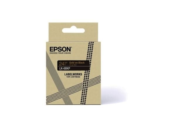 Epson LabelWorks LK-6BKP - Metallic - Schwarz/Gold - Rolle (2,4 cm) ( C53S672096 )
