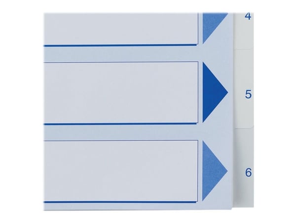 Esselte - Inndeler - 6 deler - fortrykt: 1-6 - for A4 (210 x 297 mm) - med fliker