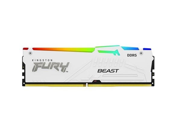 Kingston FURY Beast RGB - DDR5 - modul - 16 GB - DIMM 288-pin - 5200 MT/s / PC5-41600 - CL40 - 1.25 V - ikke-bufret - on-die ECC - hvit