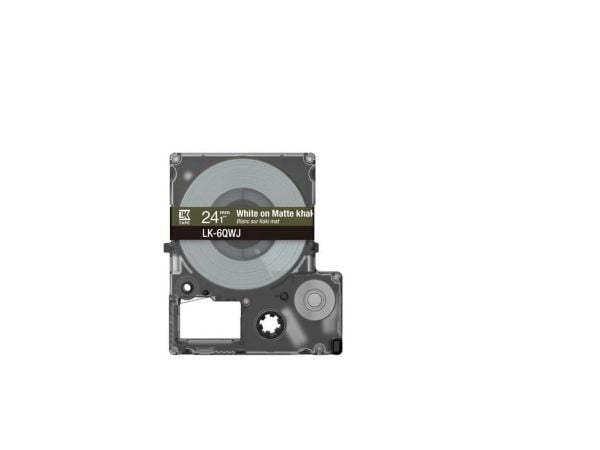 Epson LabelWorks LK-6QWJ - Hvit på matt khaki - Rull (2,4 cm x 8 m) 1 kassett(er) hengeboks - tapepatron - for LabelWorks LW-C610