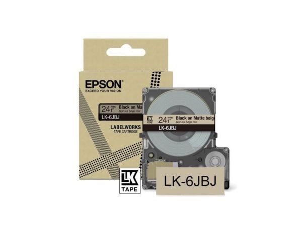 Epson LabelWorks LK-6JBJ - Svart på matt beige - Rull (2,4 cm) 1 kassett(er) merketape