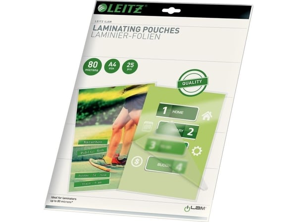 Leitz - 25-pack - fargeløs - 216 x 303 mm matte lamineringspunger