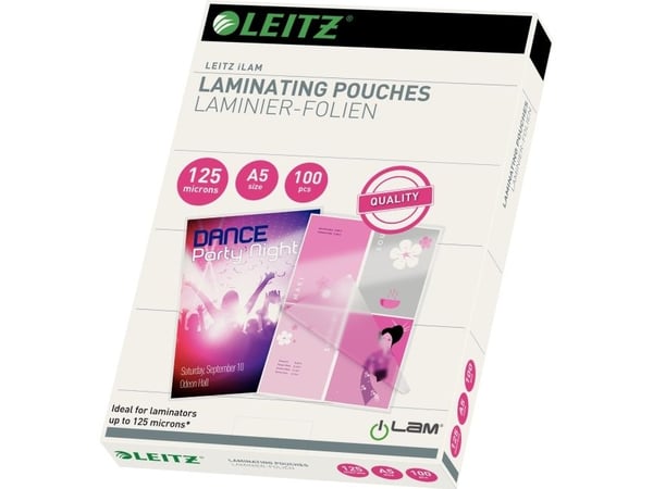 Lamineringslomme Leitz A5 125 micron klar (100 stk.)