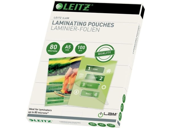 Lamineringslommer Leitz A5 80 micron klar (100 stk.)