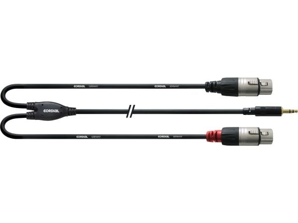 Cordial CFY WFF, 3,5 mm, hannplugg, 2 x XLR, hunnplugg, 3 m, svart