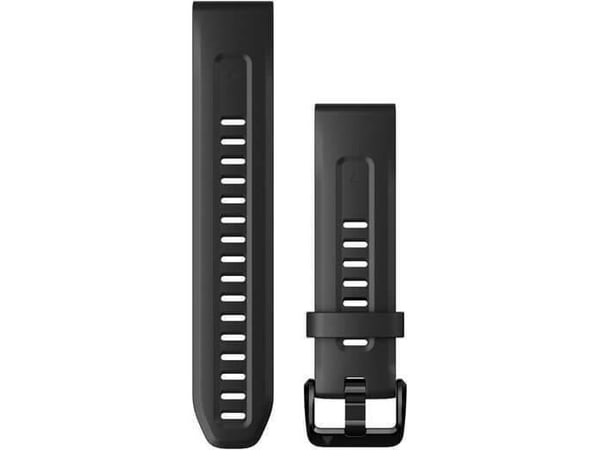 Garmin QuickFit 20 - Klokkestropp for sportsur - silikon - 125 - 220 mm - svart - for Approach S60; D2; Descent Mk2S; Instinct 2, 2S; MARQ Adventur...
